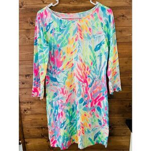 Lilly Pulitzer Marlowe Dress Sparkling Sands Pima Cotton Bright Colorful Mini XS